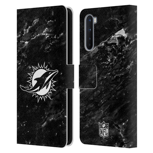 NFL Miami Dolphins Artwork Marble Leather Book Wallet Case Cover For OnePlus Nord 5G