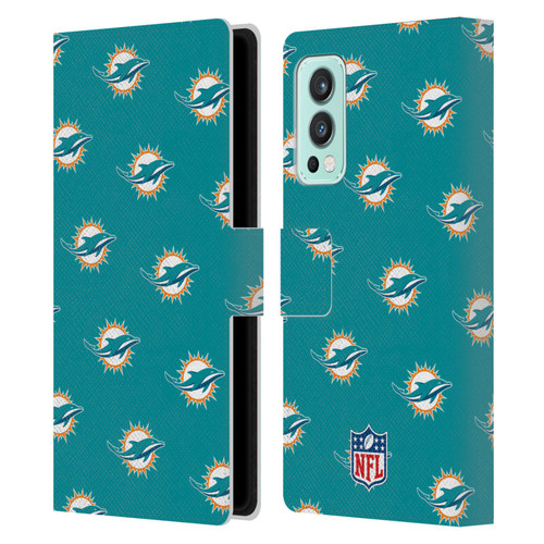 NFL Miami Dolphins Artwork Patterns Leather Book Wallet Case Cover For OnePlus Nord 2 5G