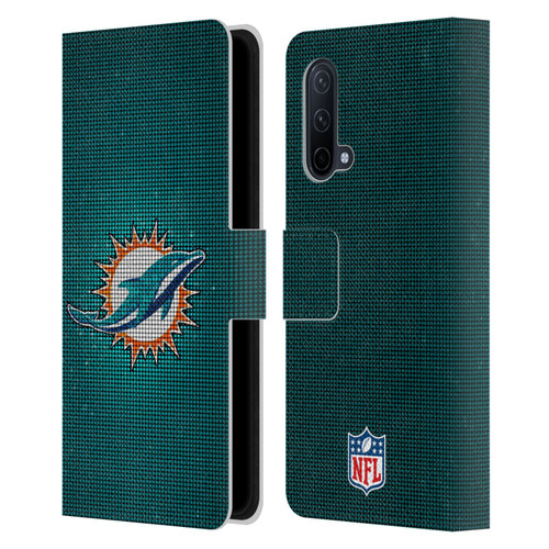 NFL Miami Dolphins Artwork LED Leather Book Wallet Case Cover For OnePlus Nord CE 5G