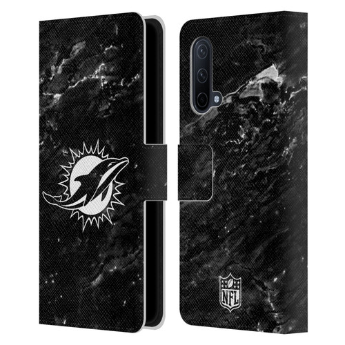 NFL Miami Dolphins Artwork Marble Leather Book Wallet Case Cover For OnePlus Nord CE 5G