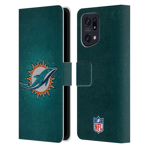 NFL Miami Dolphins Artwork LED Leather Book Wallet Case Cover For OPPO Find X5