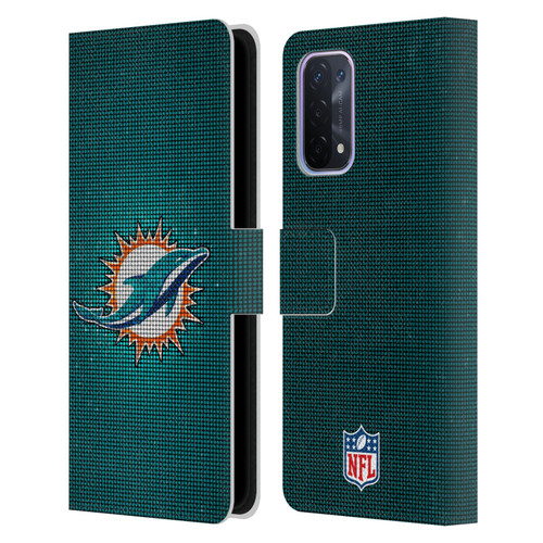 NFL Miami Dolphins Artwork LED Leather Book Wallet Case Cover For OPPO A54 5G
