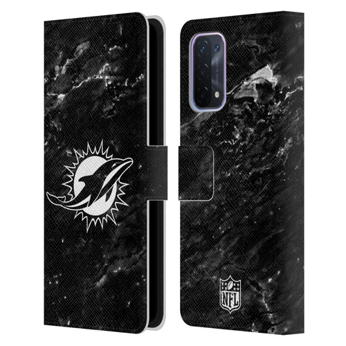 NFL Miami Dolphins Artwork Marble Leather Book Wallet Case Cover For OPPO A54 5G