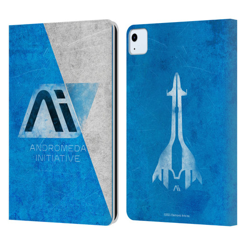 EA Bioware Mass Effect Andromeda Graphics Initiative Distressed Leather Book Wallet Case Cover For Apple iPad Air 2020 / 2022