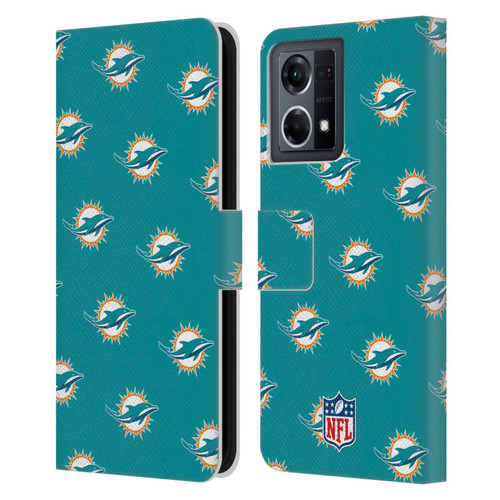 NFL Miami Dolphins Artwork Patterns Leather Book Wallet Case Cover For OPPO Reno8 4G