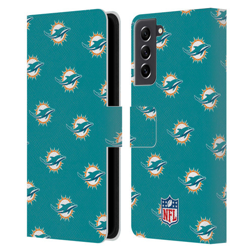 NFL Miami Dolphins Artwork Patterns Leather Book Wallet Case Cover For Samsung Galaxy S21 FE 5G