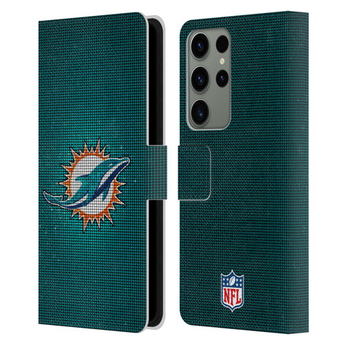 NFL Miami Dolphins Artwork LED Leather Book Wallet Case Cover For Samsung Galaxy S23 Ultra 5G