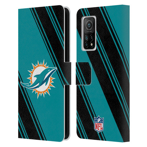 NFL Miami Dolphins Artwork Stripes Leather Book Wallet Case Cover For Xiaomi Mi 10T 5G