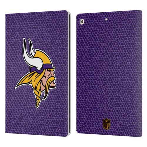 NFL Minnesota Vikings Logo Football Leather Book Wallet Case Cover For Apple iPad 10.2 2019/2020/2021