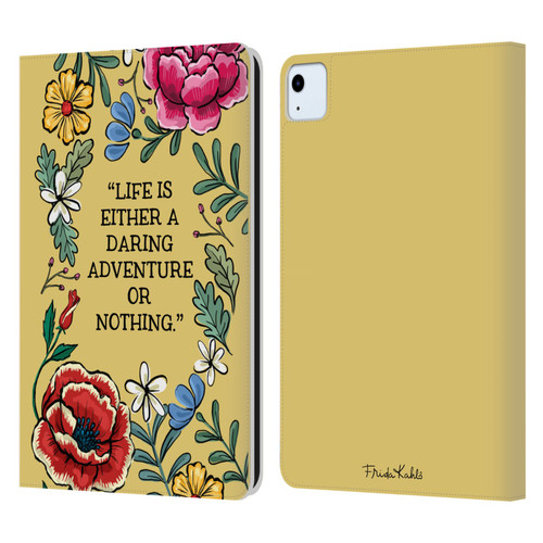 Frida Kahlo Art & Quotes Daring Adventure Leather Book Wallet Case Cover For Apple iPad Air 2020 / 2022