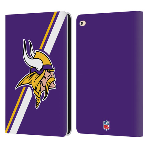 NFL Minnesota Vikings Logo Stripes Leather Book Wallet Case Cover For Apple iPad Air 2 (2014)
