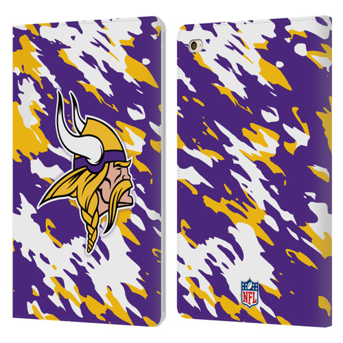 NFL Minnesota Vikings Logo Camou Leather Book Wallet Case Cover For Apple iPad mini 4