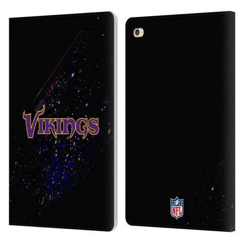 NFL Minnesota Vikings Logo Blur Leather Book Wallet Case Cover For Apple iPad mini 4