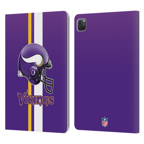 NFL Minnesota Vikings Logo Helmet Leather Book Wallet Case Cover For Apple iPad Pro 11 2020 / 2021 / 2022
