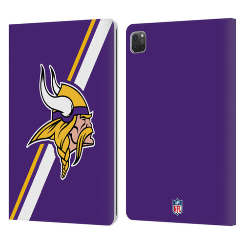 NFL Minnesota Vikings Logo Stripes Leather Book Wallet Case Cover For Apple iPad Pro 11 2020 / 2021 / 2022