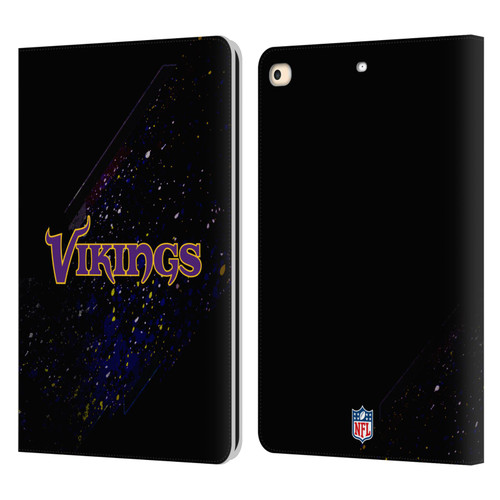 NFL Minnesota Vikings Logo Blur Leather Book Wallet Case Cover For Apple iPad 9.7 2017 / iPad 9.7 2018