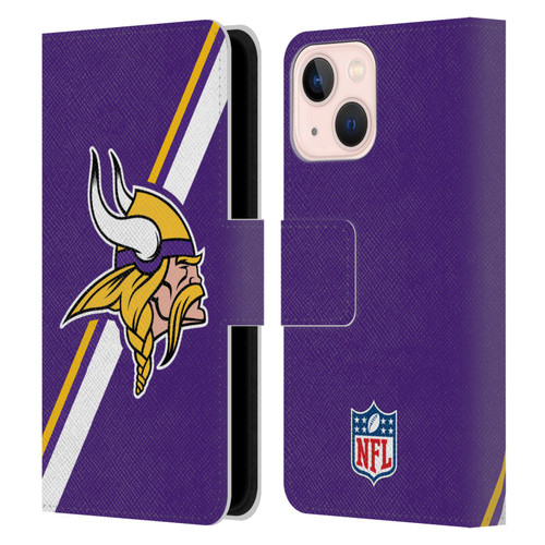 NFL Minnesota Vikings Logo Stripes Leather Book Wallet Case Cover For Apple iPhone 13 Mini NFL Minnesota Vikings Logo Stripes Leather Book Wallet Case Cover For Apple iPhone 13 Mini