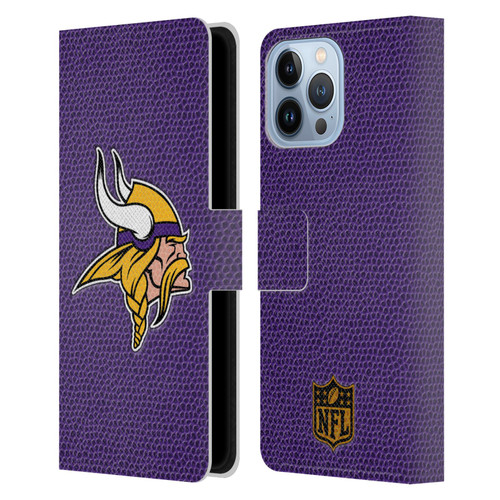 NFL Minnesota Vikings Logo Football Leather Book Wallet Case Cover For Apple iPhone 13 Pro Max