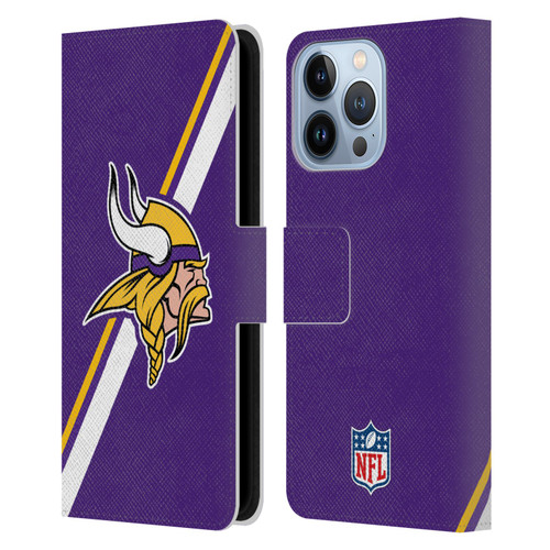 NFL Minnesota Vikings Logo Stripes Leather Book Wallet Case Cover For Apple iPhone 13 Pro NFL Minnesota Vikings Logo Stripes Leather Book Wallet Case Cover For Apple iPhone 13 Pro