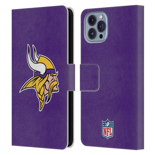 NFL Minnesota Vikings Logo Plain Leather Book Wallet Case Cover For Apple iPhone 14 NFL Minnesota Vikings Logo Plain Leather Book Wallet Case Cover For Apple iPhone 14