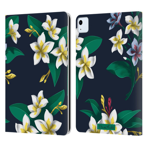 Frida Kahlo Flowers Plumeria Leather Book Wallet Case Cover For Apple iPad Air 11 2020/2022/2024