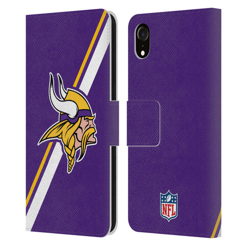NFL Minnesota Vikings Logo Stripes Leather Book Wallet Case Cover For Apple iPhone XR NFL Minnesota Vikings Logo Stripes Leather Book Wallet Case Cover For Apple iPhone XR