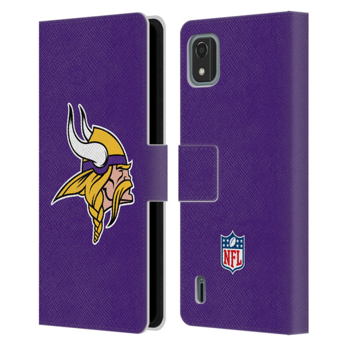 NFL Minnesota Vikings Logo Plain Leather Book Wallet Case Cover For Nokia C2 2nd Edition