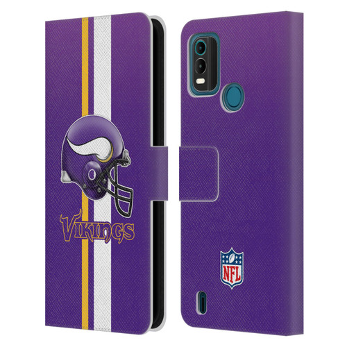 NFL Minnesota Vikings Logo Helmet Leather Book Wallet Case Cover For Nokia G11 Plus