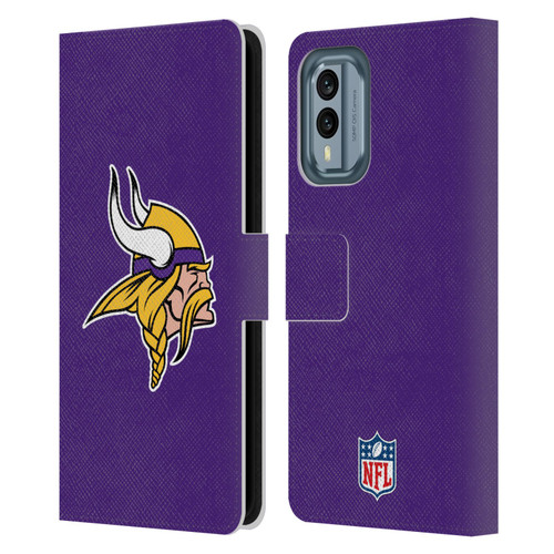 NFL Minnesota Vikings Logo Plain Leather Book Wallet Case Cover For Nokia X30