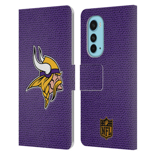 NFL Minnesota Vikings Logo Football Leather Book Wallet Case Cover For Motorola Edge (2022)