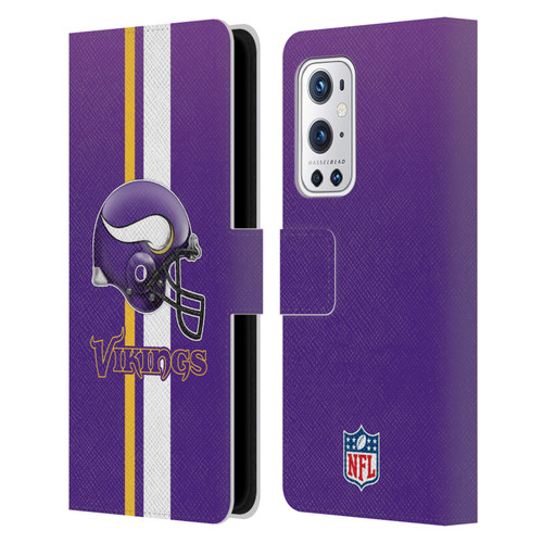 NFL Minnesota Vikings Logo Helmet Leather Book Wallet Case Cover For OnePlus 9 Pro