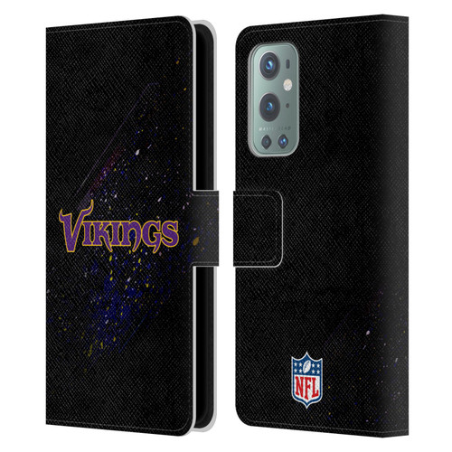 NFL Minnesota Vikings Logo Blur Leather Book Wallet Case Cover For OnePlus 9