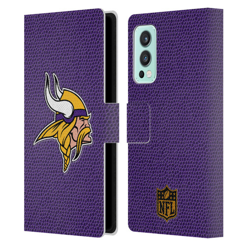 NFL Minnesota Vikings Logo Football Leather Book Wallet Case Cover For OnePlus Nord 2 5G