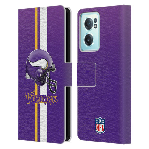 NFL Minnesota Vikings Logo Helmet Leather Book Wallet Case Cover For OnePlus Nord CE 2 5G