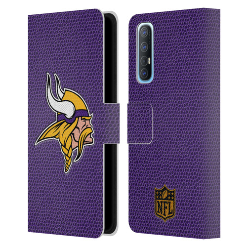 NFL Minnesota Vikings Logo Football Leather Book Wallet Case Cover For OPPO Find X2 Neo 5G