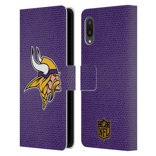 NFL Minnesota Vikings Logo Football Leather Book Wallet Case Cover For Samsung Galaxy A02/M02 (2021)