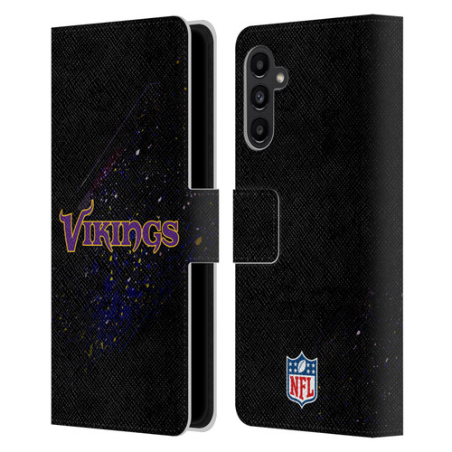 NFL Minnesota Vikings Logo Blur Leather Book Wallet Case Cover For Samsung Galaxy A13 5G (2021)