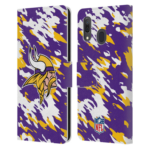 NFL Minnesota Vikings Logo Camou Leather Book Wallet Case Cover For Samsung Galaxy A33 5G (2022)