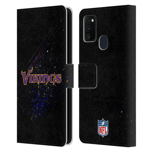 NFL Minnesota Vikings Logo Blur Leather Book Wallet Case Cover For Samsung Galaxy M30s (2019)/M21 (2020)