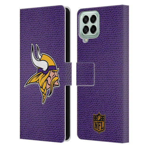 NFL Minnesota Vikings Logo Football Leather Book Wallet Case Cover For Samsung Galaxy M33 (2022)