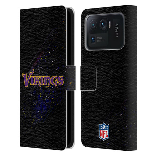 NFL Minnesota Vikings Logo Blur Leather Book Wallet Case Cover For Xiaomi Mi 11 Ultra