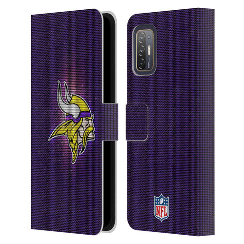 NFL Minnesota Vikings Artwork LED Leather Book Wallet Case Cover For HTC Desire 21 Pro 5G