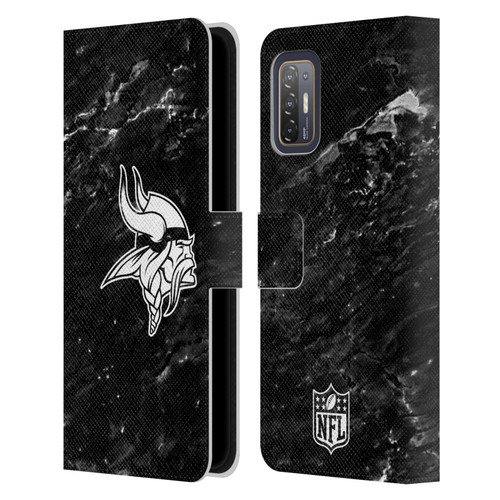NFL Minnesota Vikings Artwork Marble Leather Book Wallet Case Cover For HTC Desire 21 Pro 5G