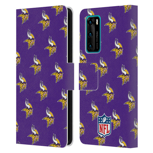 NFL Minnesota Vikings Artwork Patterns Leather Book Wallet Case Cover For Huawei P40 5G