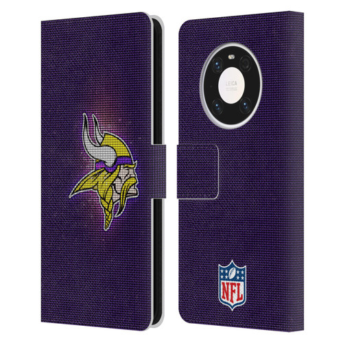NFL Minnesota Vikings Artwork LED Leather Book Wallet Case Cover For Huawei Mate 40 Pro 5G