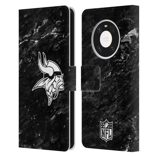 NFL Minnesota Vikings Artwork Marble Leather Book Wallet Case Cover For Huawei Mate 40 Pro 5G