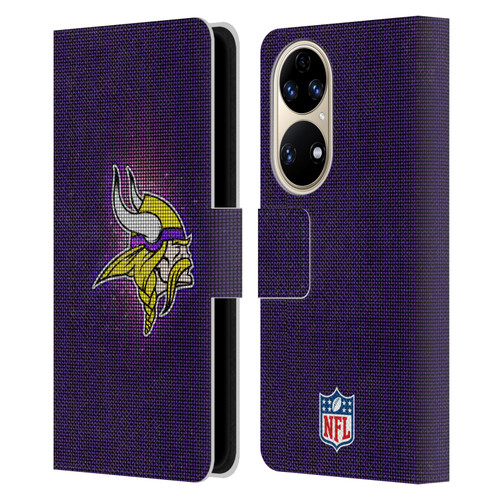 NFL Minnesota Vikings Artwork LED Leather Book Wallet Case Cover For Huawei P50