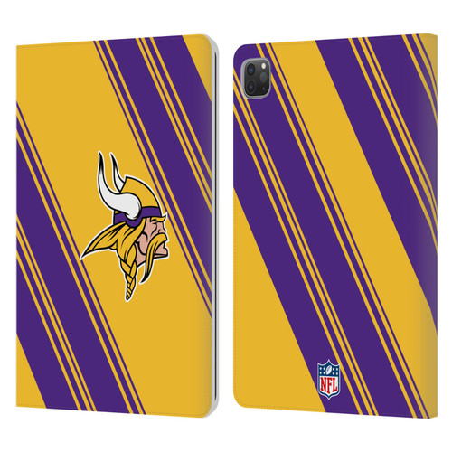 NFL Minnesota Vikings Artwork Stripes Leather Book Wallet Case Cover For Apple iPad Pro 11 2020 / 2021 / 2022