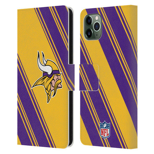 NFL Minnesota Vikings Artwork Stripes Leather Book Wallet Case Cover For Apple iPhone 11 Pro Max