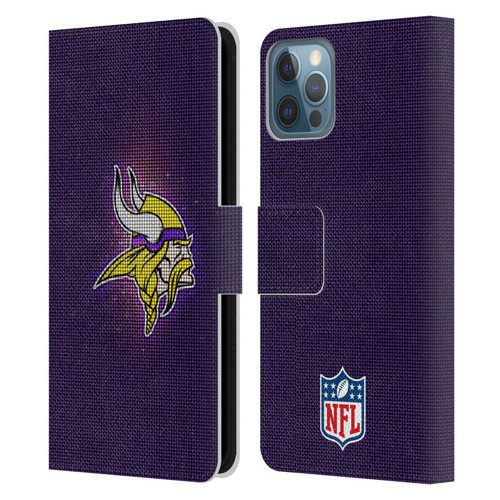 NFL Minnesota Vikings Artwork LED Leather Book Wallet Case Cover For Apple iPhone 12 / iPhone 12 Pro